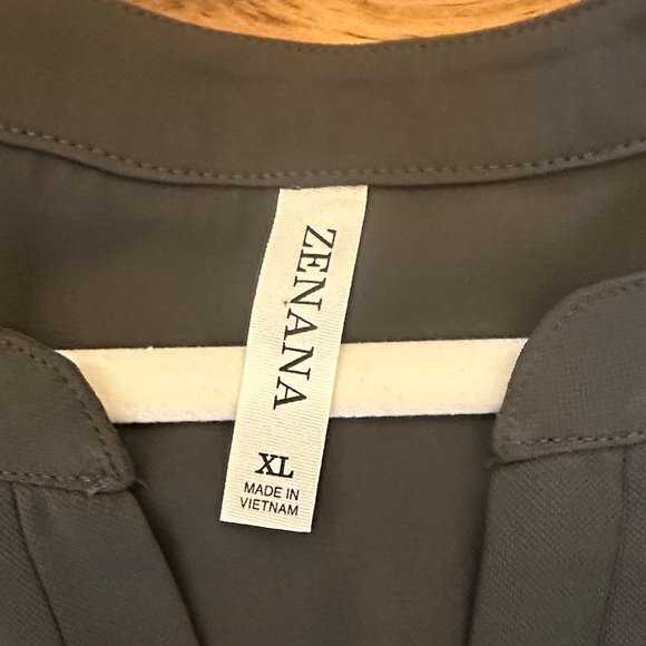 Zenana Outfitters Charcoal Ruffle Sleeve Blouse - Picture 4 of 4